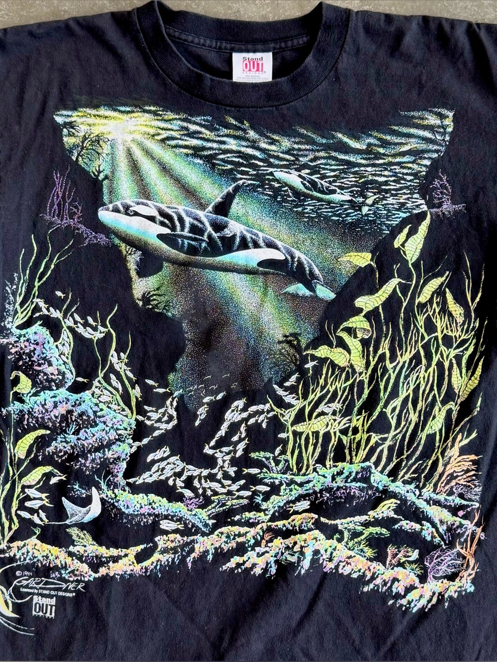 Vintage 1990’s Gardner T-Shirt Orca Ocean Graphic Tee Size L